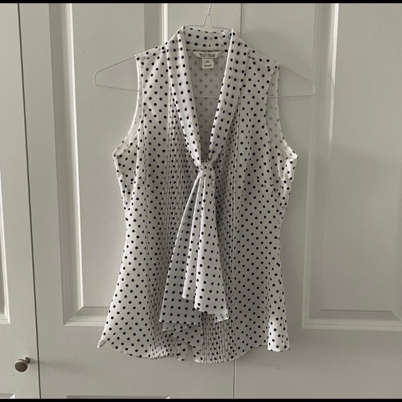 White House Black Market Tops - White House Black Market Black & White Tie XS